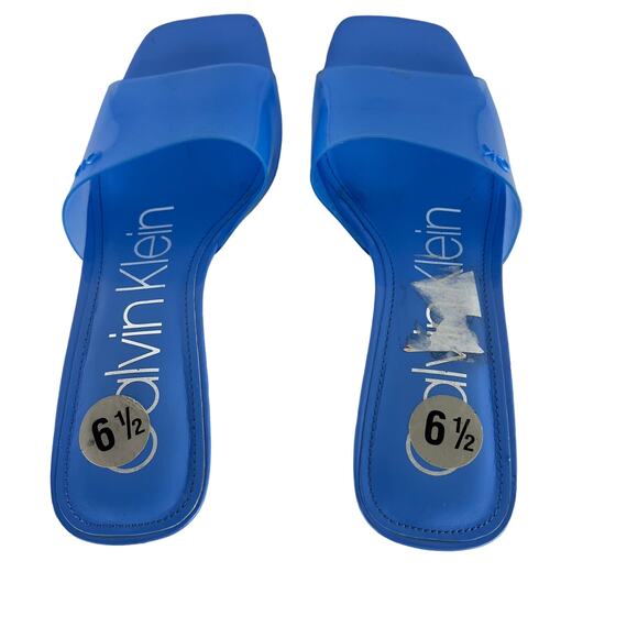 Calvin Klein Women's Blue Padded Graya Square Toe Kitten Heel Slip Sz 6.5 - Picture 7 of 9